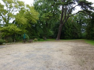 side garden and parking