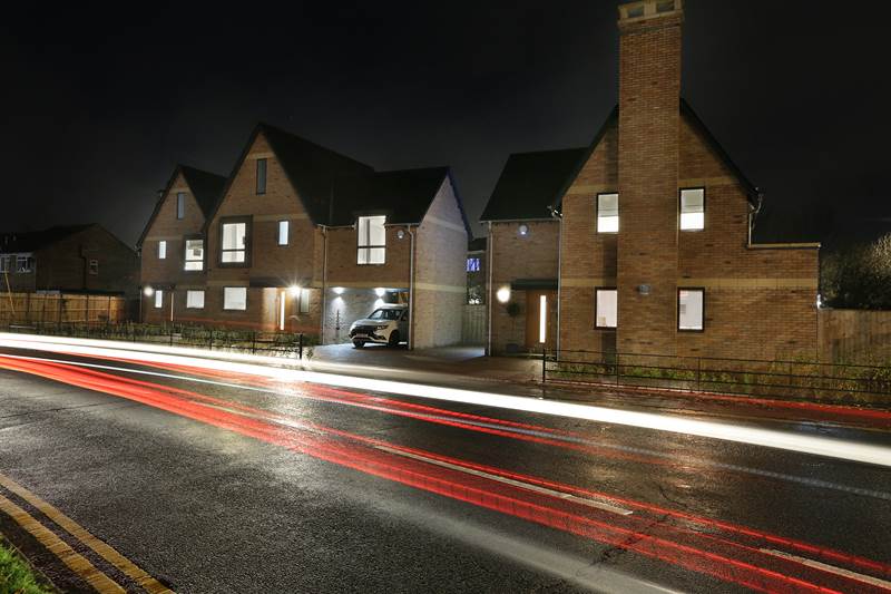 Night view of property